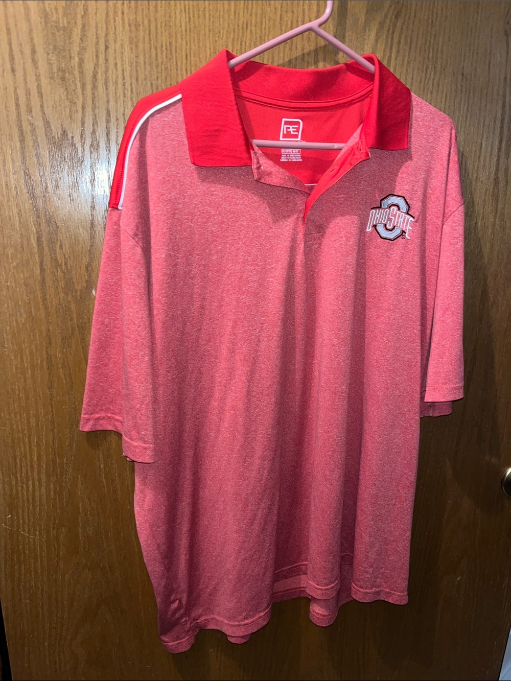 Pro Edge Red Heather Polo with Contrast Collar